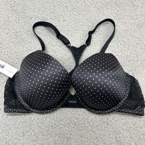 Maidenform Bra 38B Push Up Bra P09650 One Fab Fit Front Close Racerback Polka Do